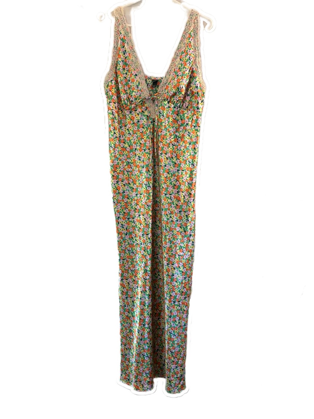 wild fable Floral Maxi slip Dress in Green, Orange, Yellow